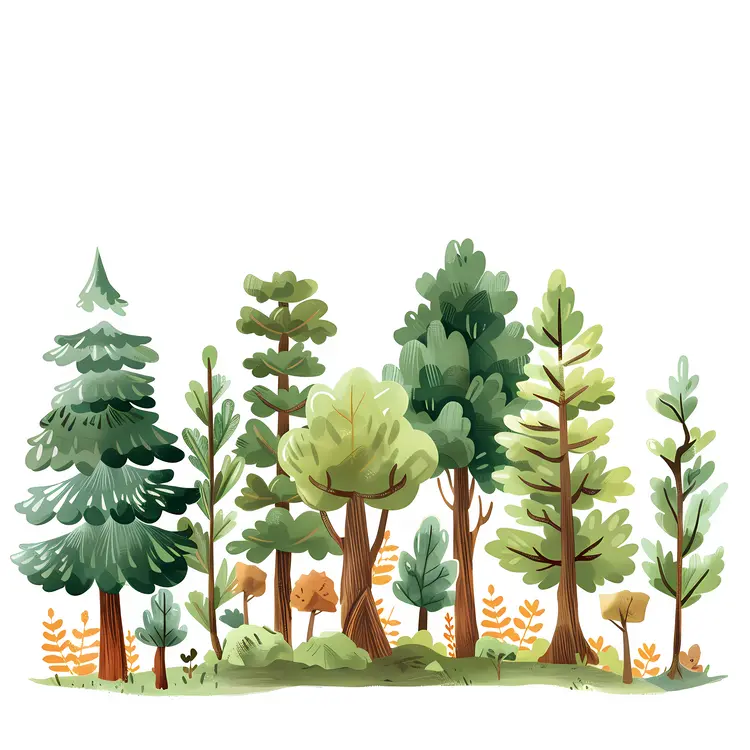Lush Green Forest Illustration