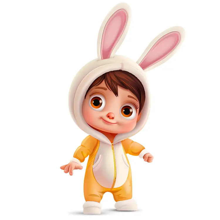 Cute Baby in Bunny Costume