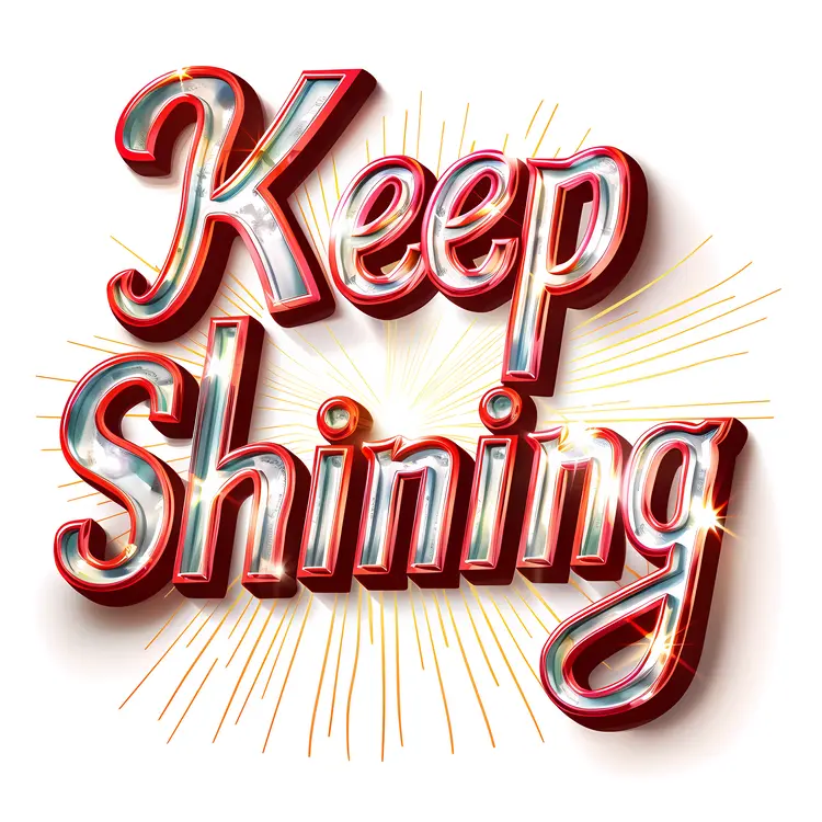 Keep Shining Motivational Text