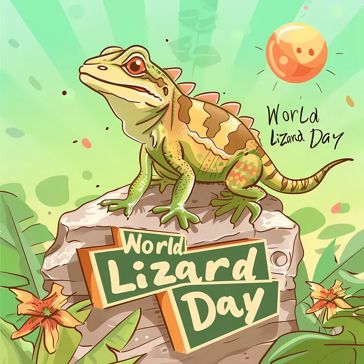 Lizard on Rock for World Lizard Day