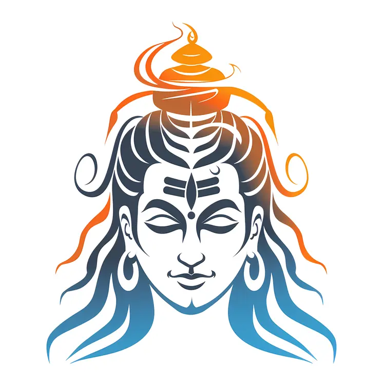 Divine Face with Ornamental Hair
