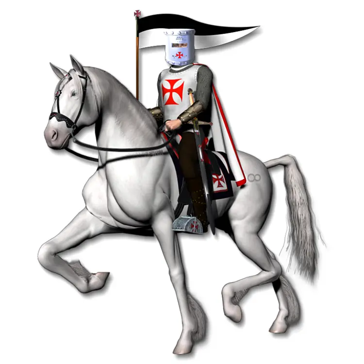 Medieval Knight on Horse with Flag