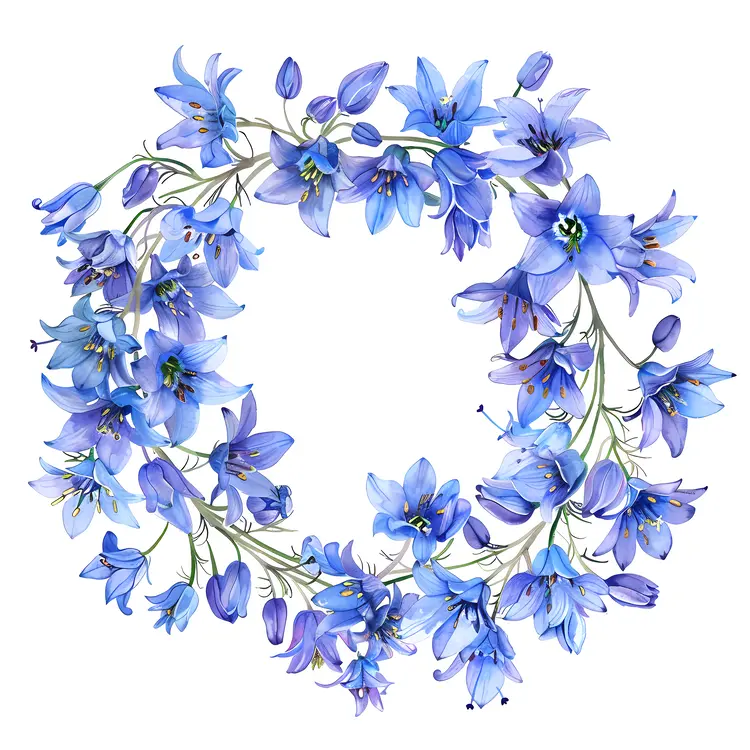 Bluebell Flower Wreath