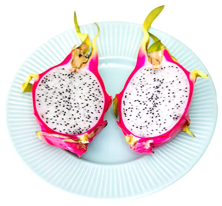 Dragon Fruit Halves on Plate