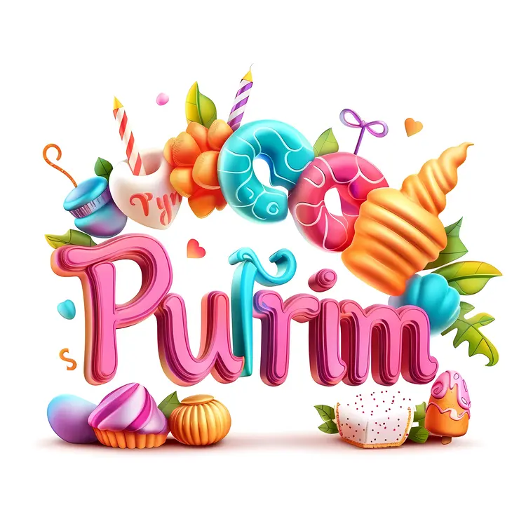 Purim Festival Colorful Sweets