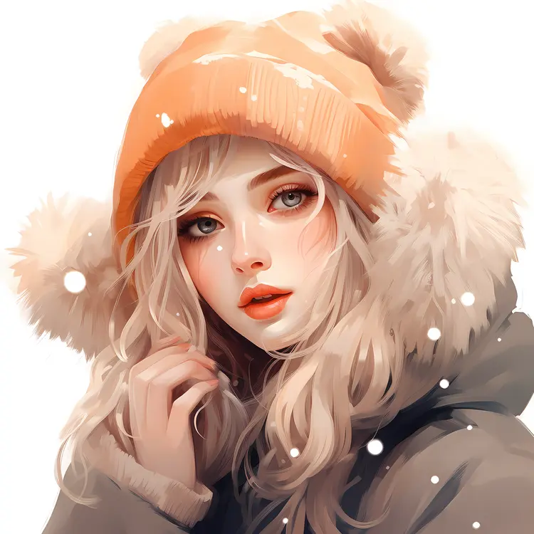 Blonde Girl in Winter Jacket