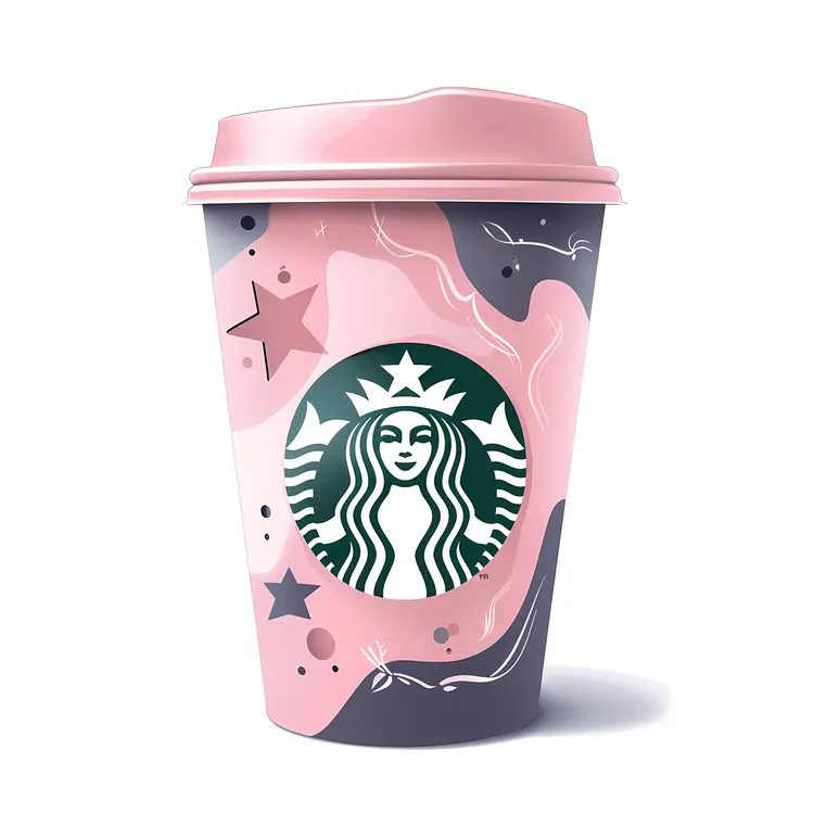 Pink and Purple Starbucks Coffee Cup