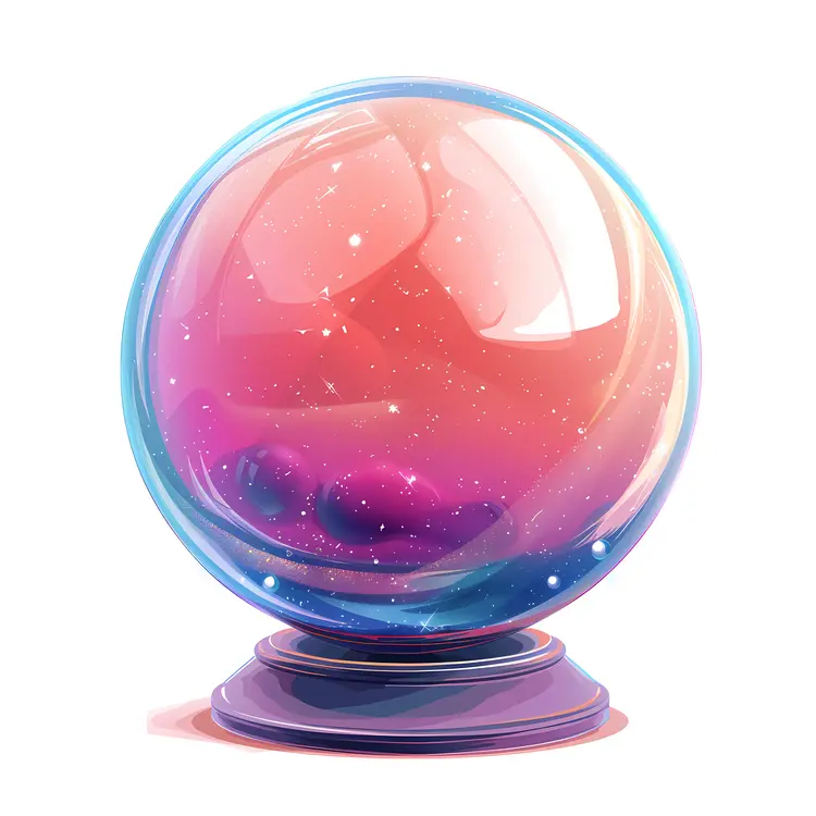 Pink Crystal Ball on Stand