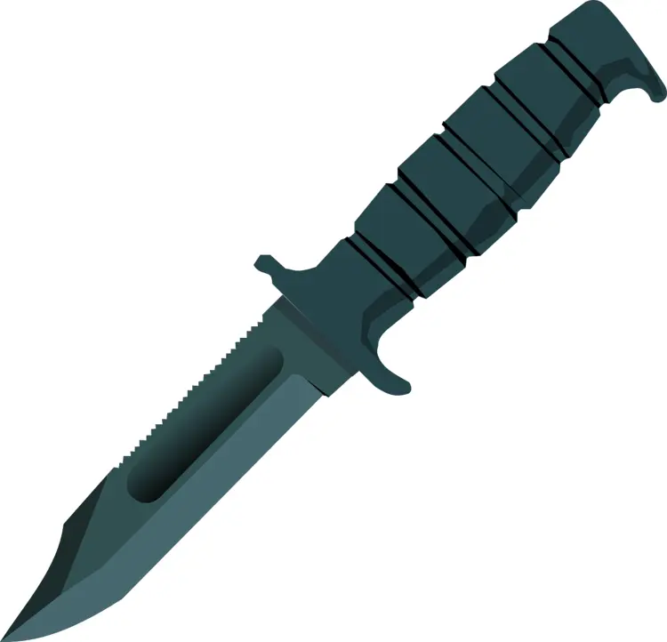 Sharp Combat Knife with Black Handle