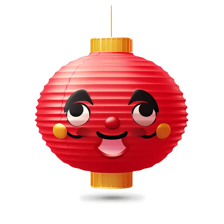 Red Lantern with Face for Chinese New Year
