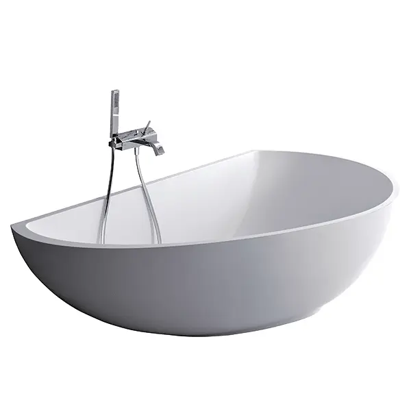White Bathtub with Faucet