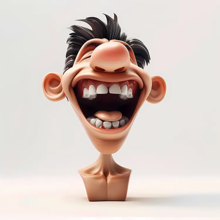 Laughing Cartoon Bust