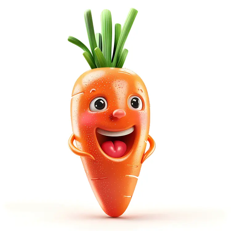 Joyful Cartoon Carrot