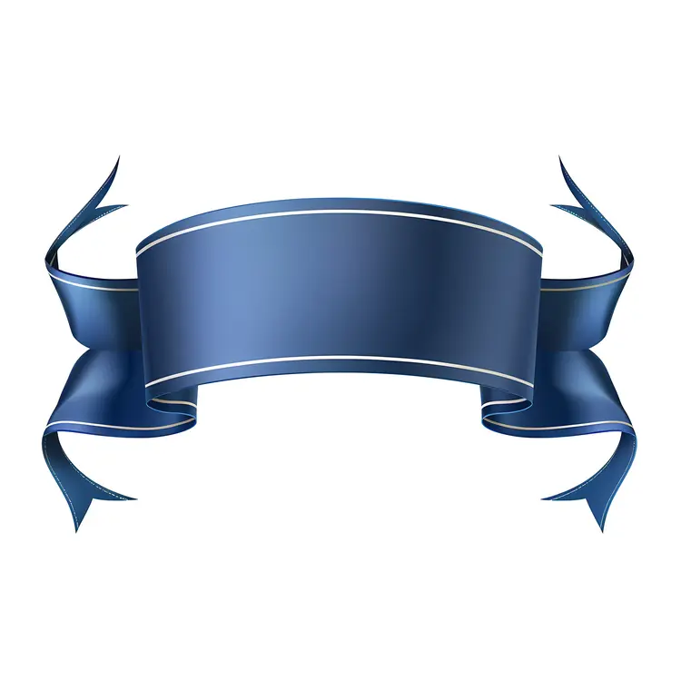 Blue Decorative Ribbon Banner