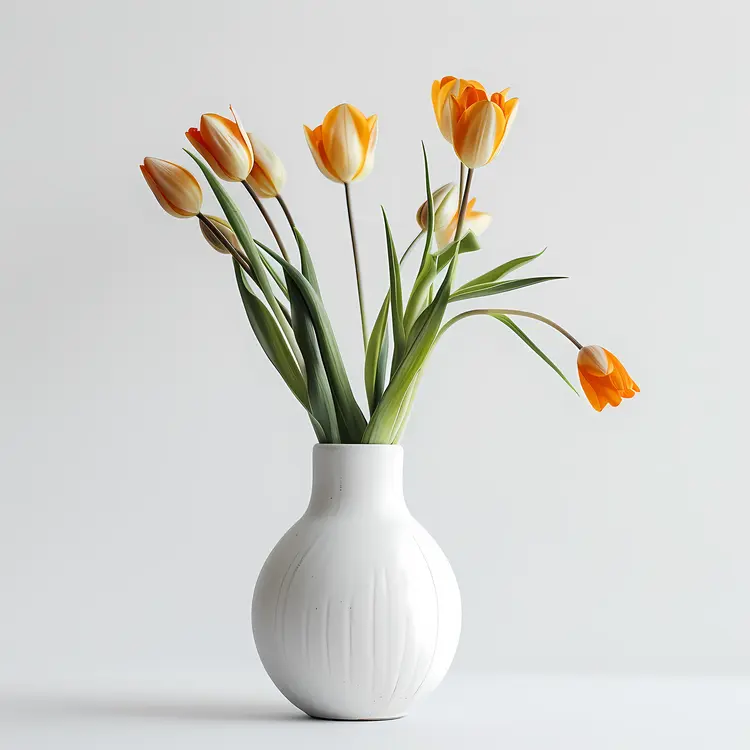 Elegant Orange Tulips in Vase