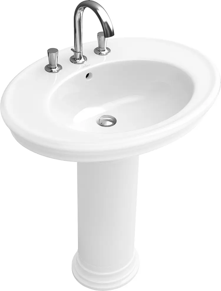 Classic White Pedestal Sink for Bathroom