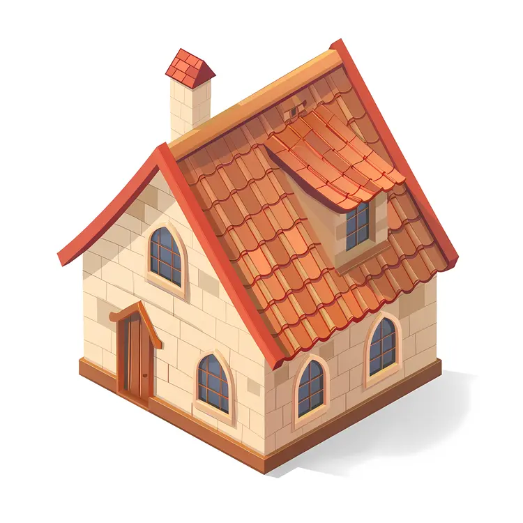 Cute House with Red Roof