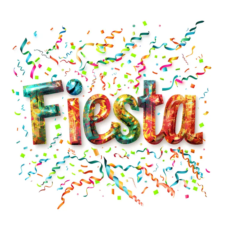 Fiesta Text with Streamers