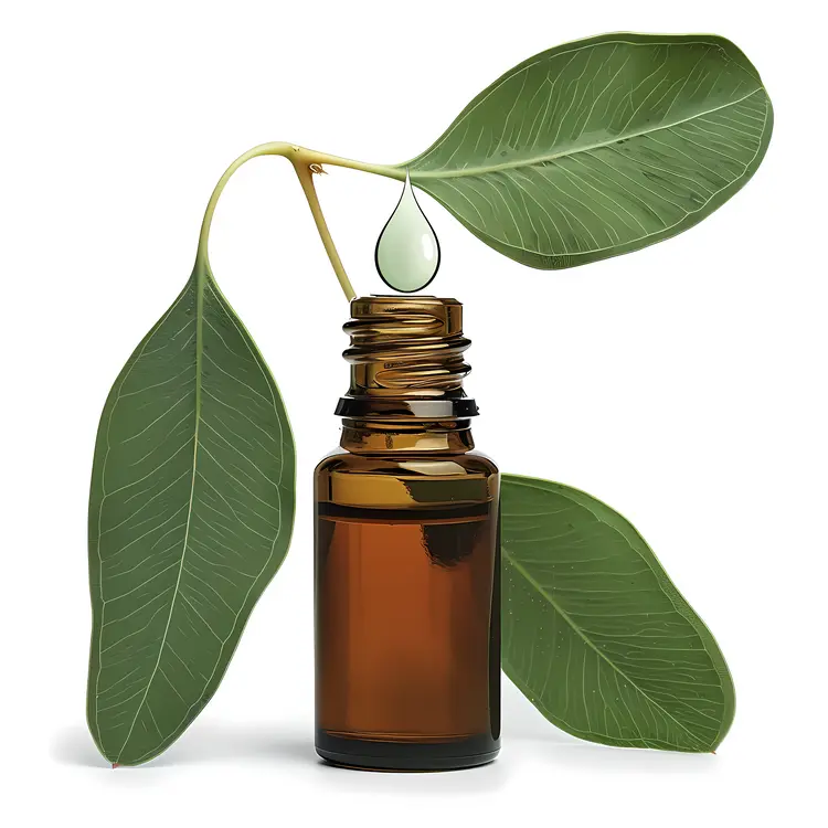Essential Oil Bottle with Leaves