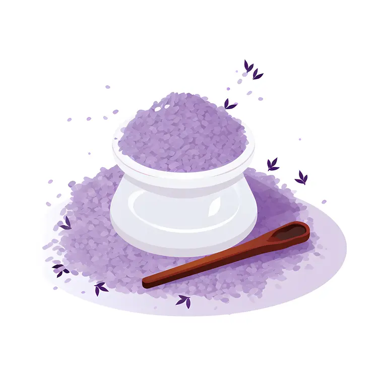 Lavender Bath Salt in a Bowl