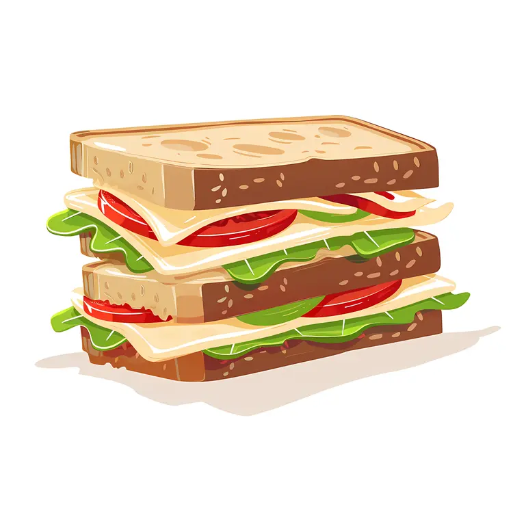 Double Decker Sandwich with Fresh Vegetables