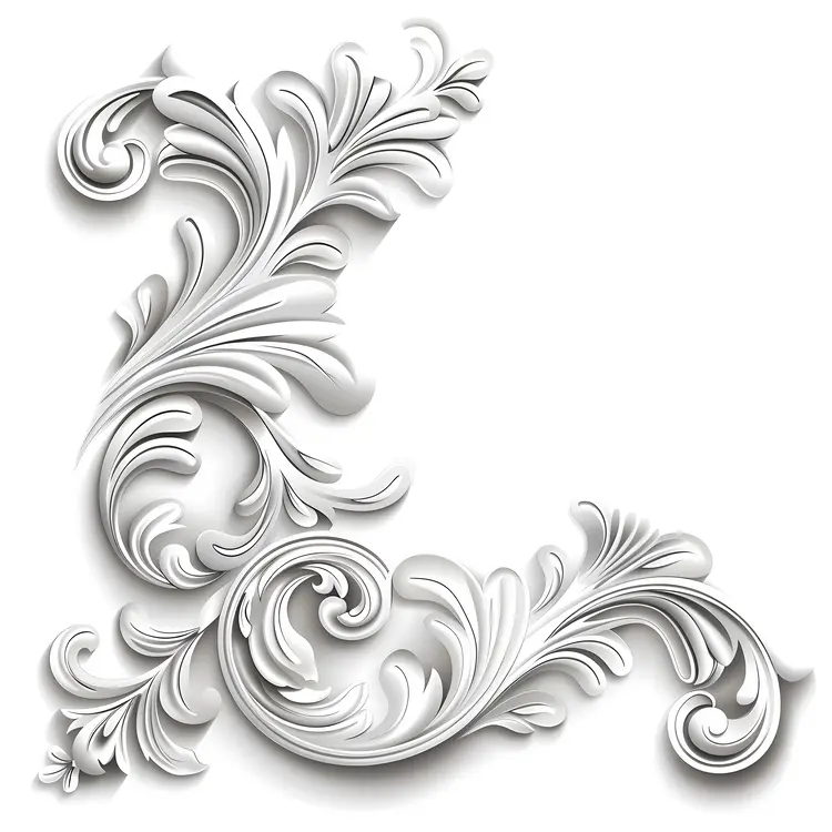 White Corner Ornament Design