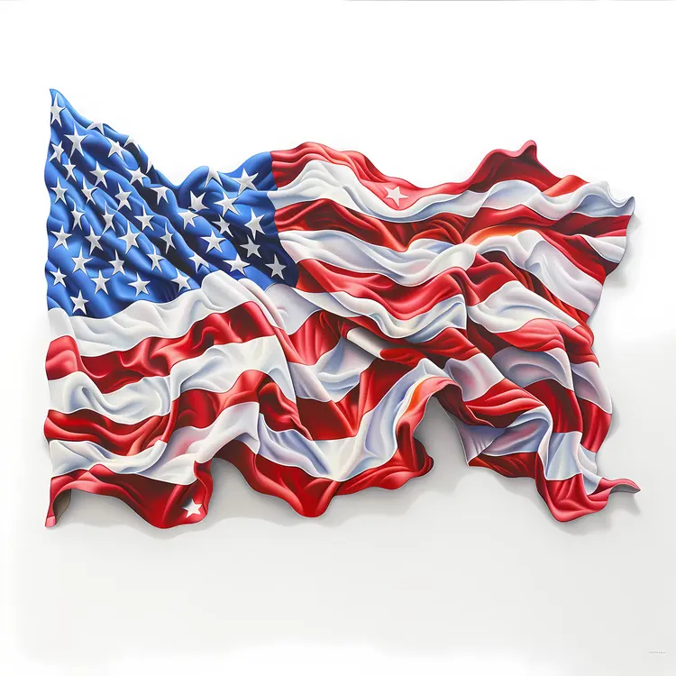 Waving American Flag for Patriotic Celebrations