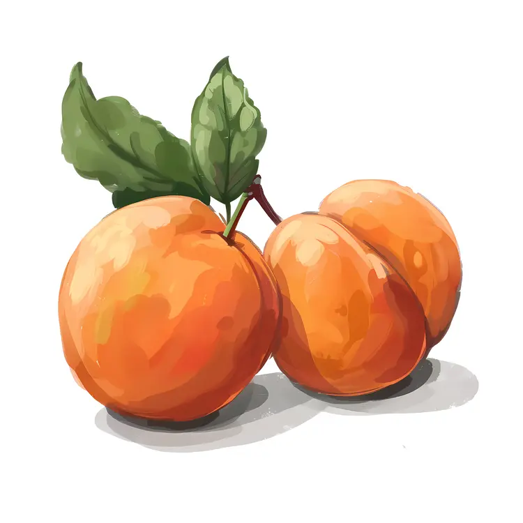 Ripe Apricots on Branch