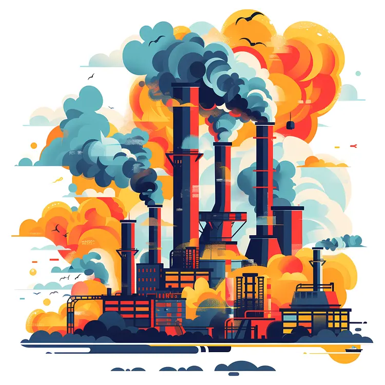 Polluting Factory with Smoke