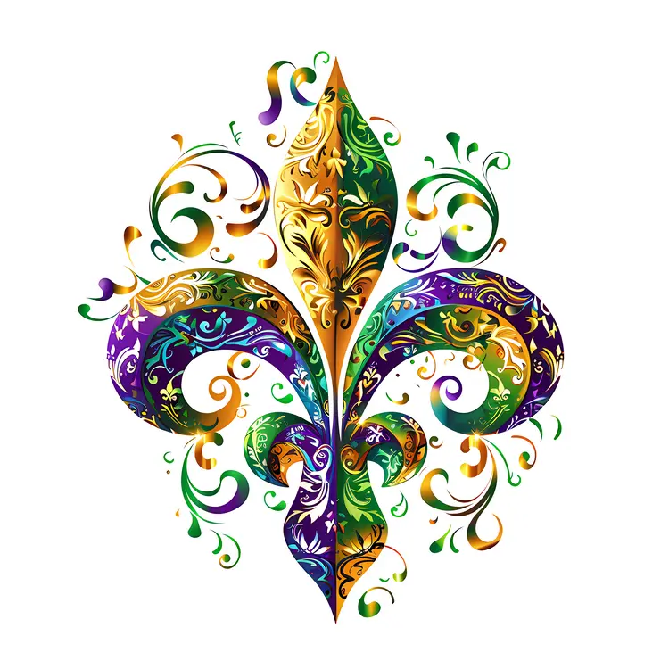 Colorful Ornate Fleur-de-lis