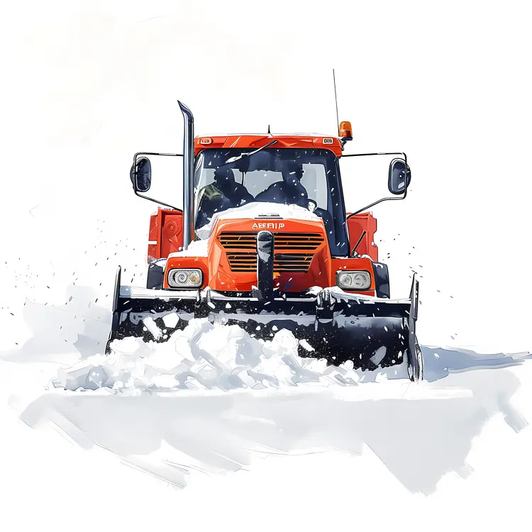 Orange Snowplow in Action