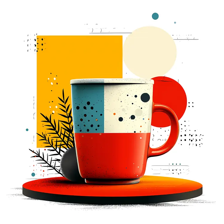 Colorful Artistic Cup with Geometric Patterns