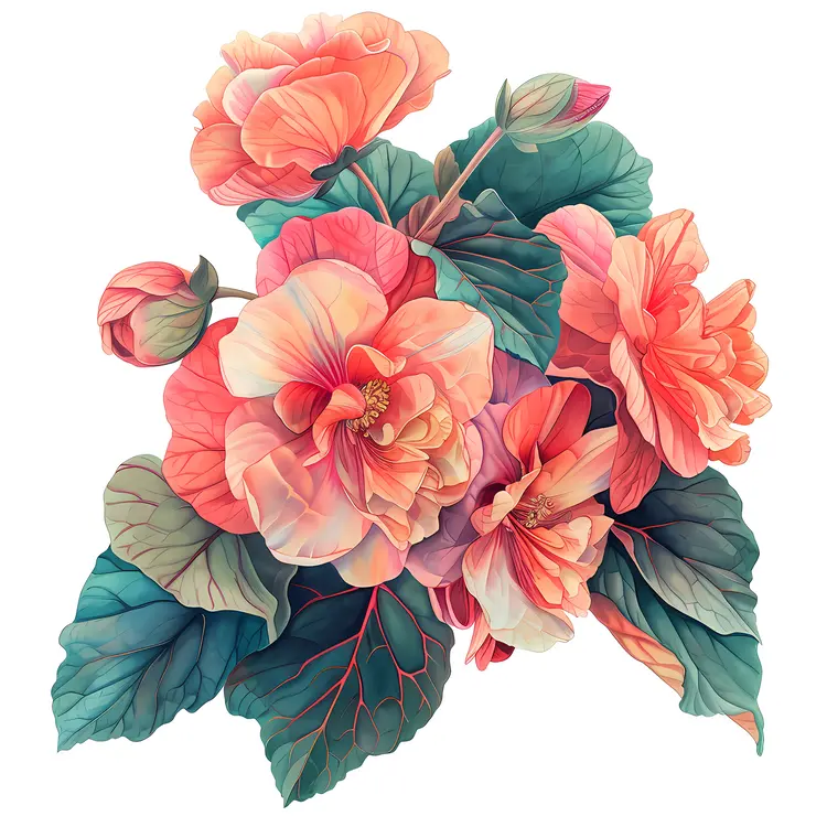Beautiful Pink Flowers with Green Leaves for Decoration