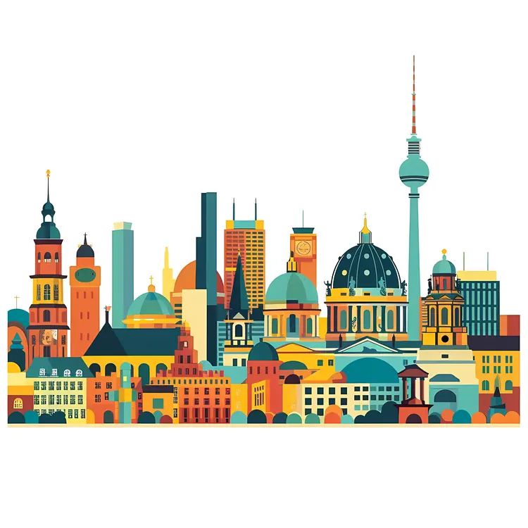 Colorful City Skyline