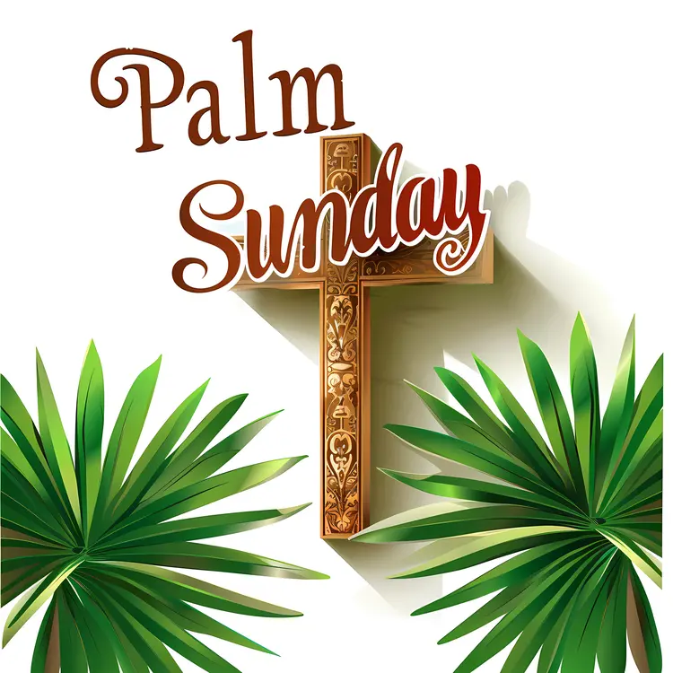 Palm Sunday with Decorative Cross