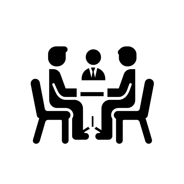 Silhouette Figures in Conversation Icon