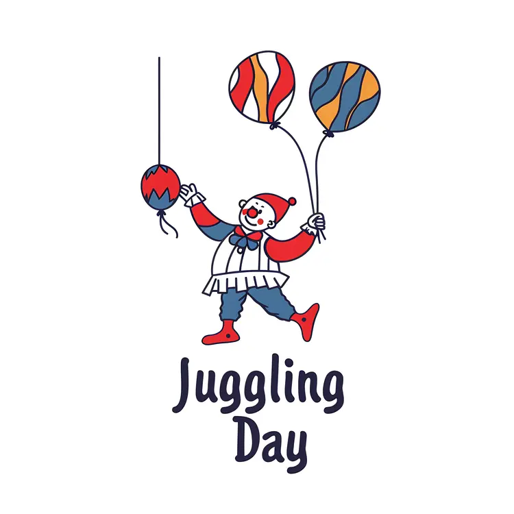 Juggling Day Clown with Balloons