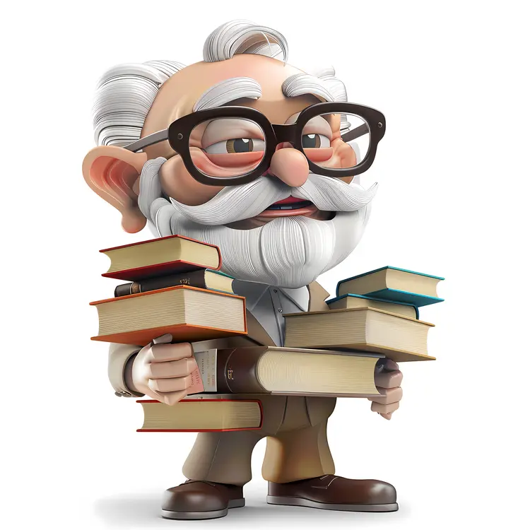 Old Man Holding Books