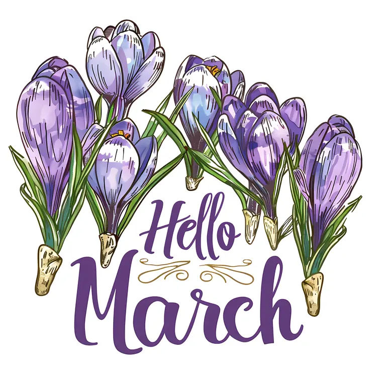 Purple Crocus Hello March