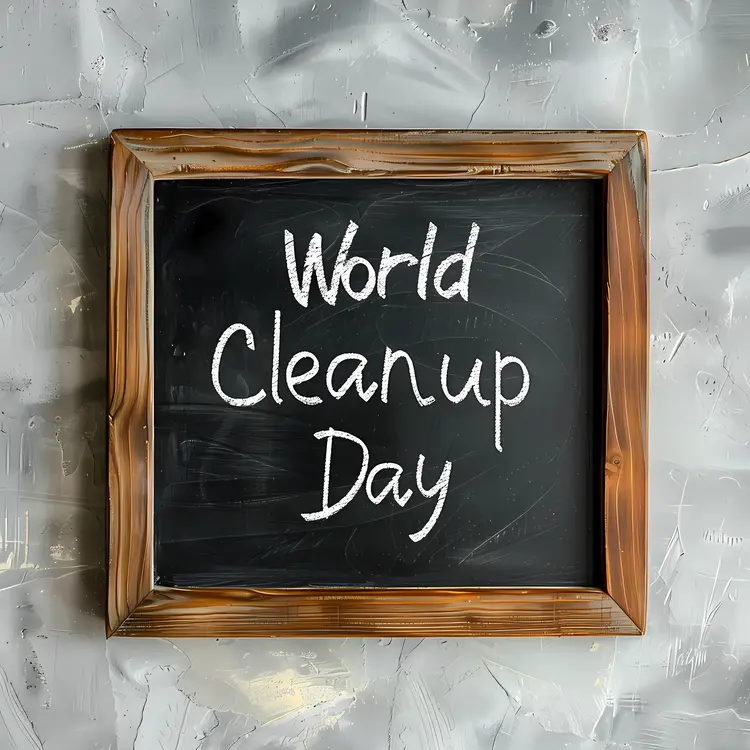 World Cleanup Day Wooden Frame Sign