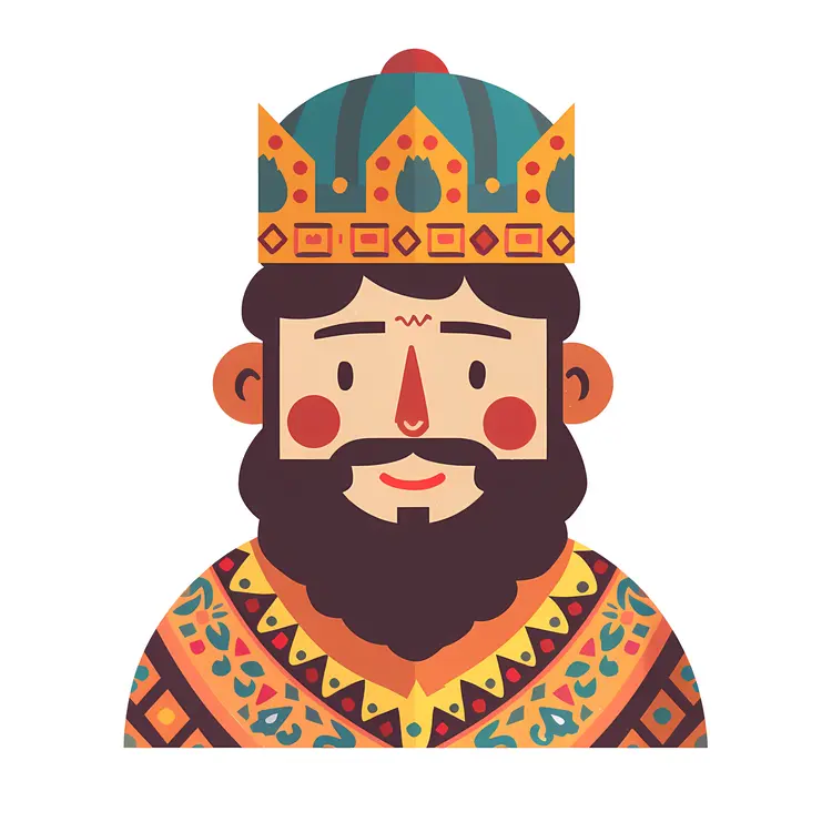 King with Colorful Crown