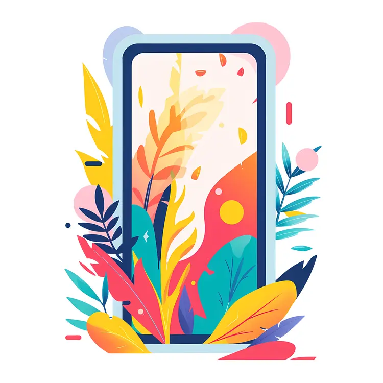 Abstract Leaves on Smartphone