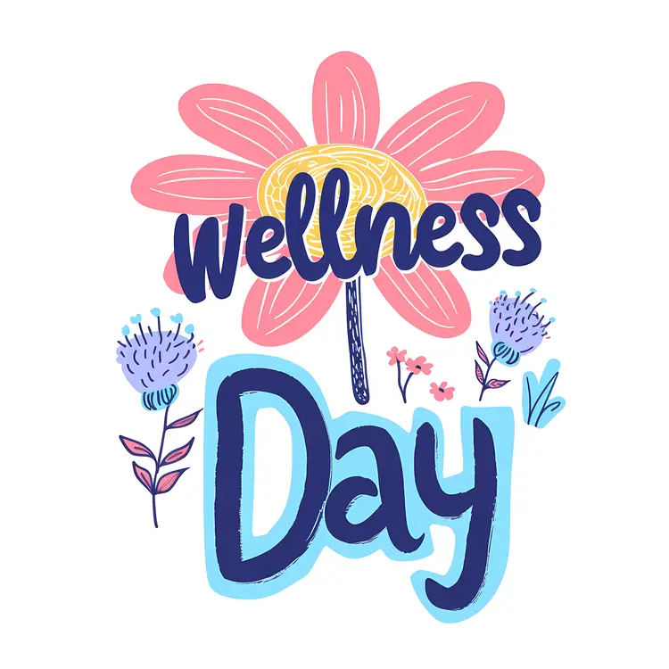 Wellness Day with Pink Flower