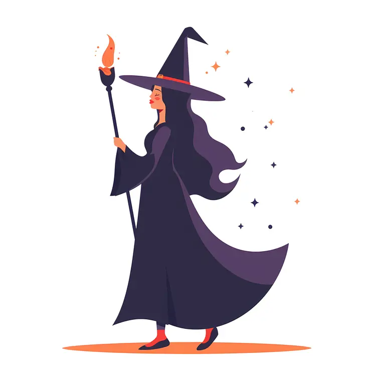 Witch Holding a Torch