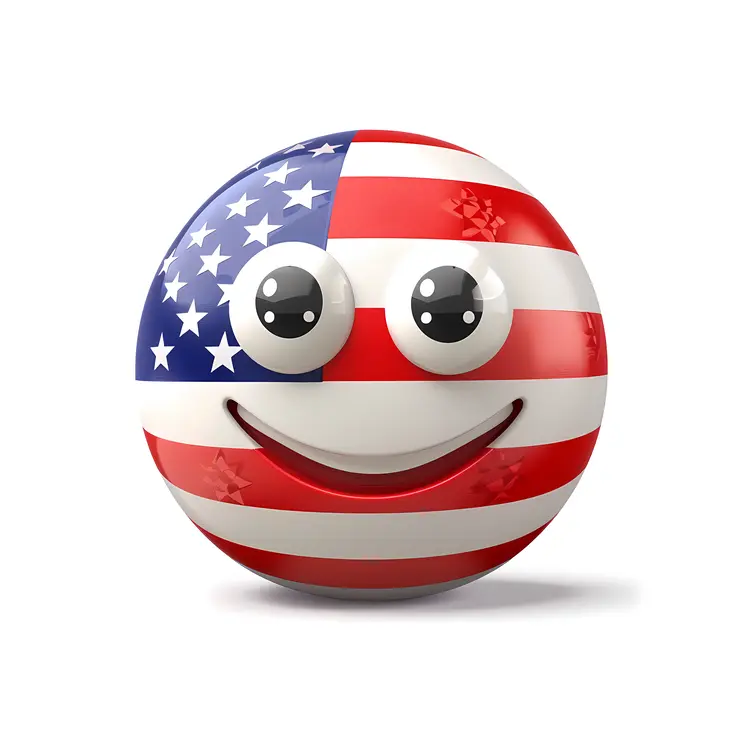 Happy Smiley Face with American Flag