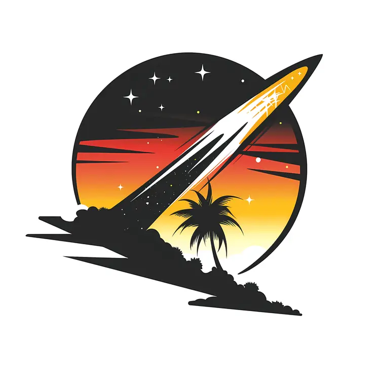 Rocket Launch at Sunset