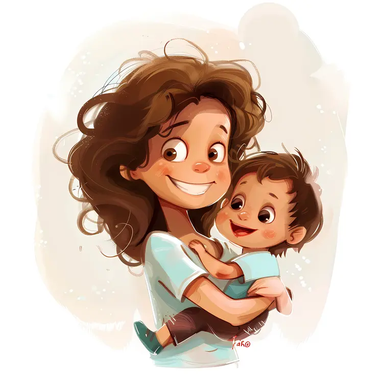 Mother Holding Her Smiling Baby