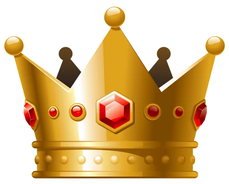 Golden Crown with Red Jewels