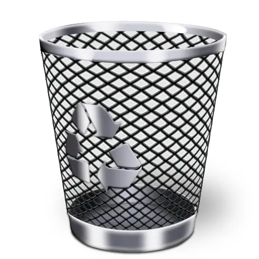 Empty Metal Recycle Bin