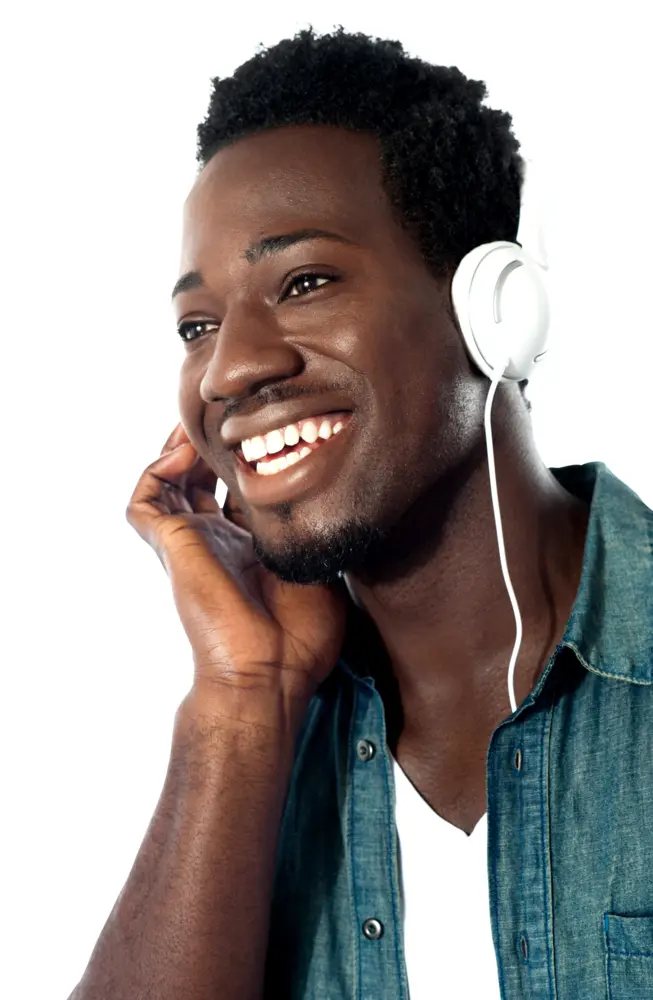 Man Enjoying Music with Headphones